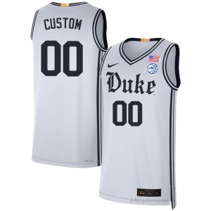 Custom White #00 Duke Blue Devils Team Men High School Basketball Jersey | Durably Stitched 924E432A