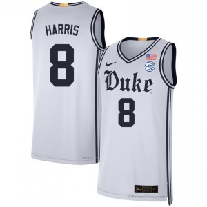Darren Harris Blue Devils Men #8 White Team Basketball NCAA Jersey | Classic Premium Stitched 67uGu680