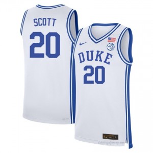 Duke Jack Scott #20 White Men Basketball NCAA Jersey | Elite Authentically Stitched 231W4jVw