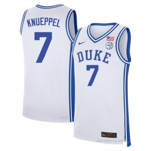 Duke Kon Knueppel #7 White Men Basketball Player Jersey | Elite Authentically Stitched 6767kyT1