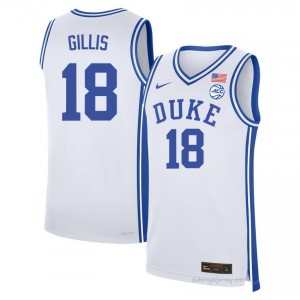 Duke Mason Gillis #18 White Men Basketball NCAA Jersey | Elite Authentically Stitched 574766j8