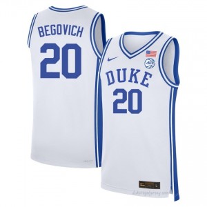 Duke Neal Begovich #20 White Men Basketball High School Jersey | Elite Authentically Stitched 63J575A5