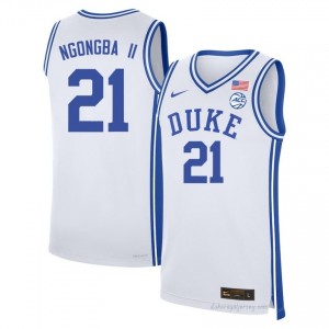 Duke Patrick Ngongba II #21 White Men Basketball Player Jersey | Elite Authentically Stitched 38R3s610