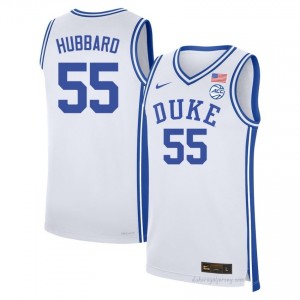 Duke Spencer Hubbard #55 White Men Basketball High School Jersey | Elite Authentically Stitched 213S56x3