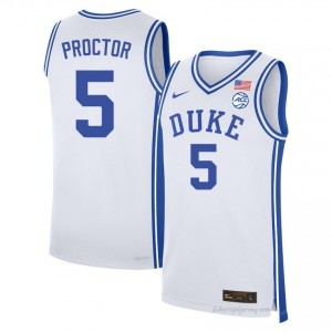 Duke Tyrese Proctor #5 White Men Basketball Player Jersey | Elite Authentically Stitched 65Ui3pk6