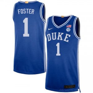 Caleb Foster Blue Devils Men #1 Royal Basketball Player Jersey | Classic Premium Stitched 45s32E25