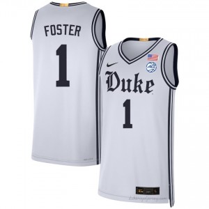 Caleb Foster White #1 Duke Blue Devils Team Men High School Basketball Jersey | Durably Stitched 73IV4S63