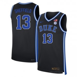 #13 Cameron Sheffield Duke Blue Devils Men Black Basketball University Jersey | Pro-Grade Stitched 44wwD2KW