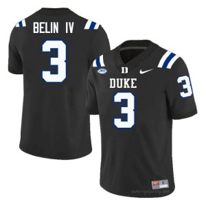 Henry Belin IV Duke Blue Devils Men #3 Black Football Player Jersey | Classic Premium Stitched 69538mKl