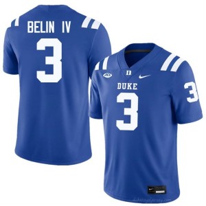 #3 Henry Belin IV Blue Devils Men Royal Football University Jersey | Pro-Grade Stitched 32O6413a