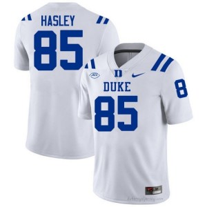 Duke Jeremiah Hasley #85 White Men Football NCAA Jersey | Elite Authentically Stitched 6151A75L