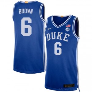 Maliq Brown Royal #6 Duke Blue Devils Men NCAA Basketball Jersey | Durably Stitched 362408c5