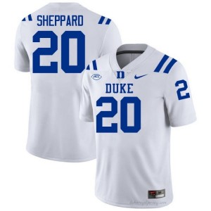 Nate Sheppard White #20 Duke Men University Football Jersey | Durably Stitched 175hb2f0