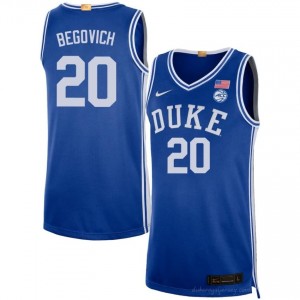 Neal Begovich Royal #20 Duke Blue Devils Men College Basketball Jersey | Durably Stitched 791sM85j