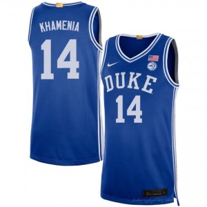 Nikolas Khamenia Blue Devils Men #14 Royal Basketball NCAA Jersey | Classic Premium Stitched 24478050