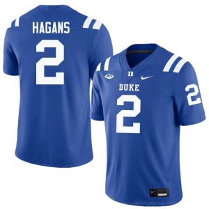 Sahmir Hagans Blue Devils Men #2 Royal Football High School Jersey | Classic Premium Stitched 53Wd338g