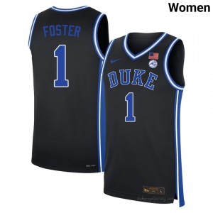 #1 Caleb Foster Duke Women Black Basketball University Jersey | Pro-Grade Stitched 41361o6l