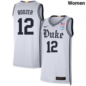 Cameron Boozer White #12 Duke Team Women University Basketball Jersey | Durably Stitched 8254IRs5