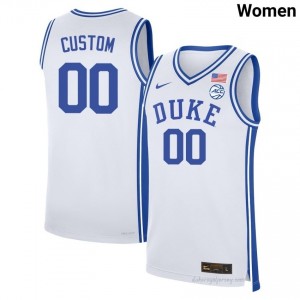 Blue Devils Custom #00 White Women Basketball College Jersey | Elite Authentically Stitched 955Nq27V