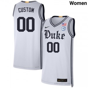 Custom White #00 Duke Team Women Player Basketball Jersey | Durably Stitched 6637hP60