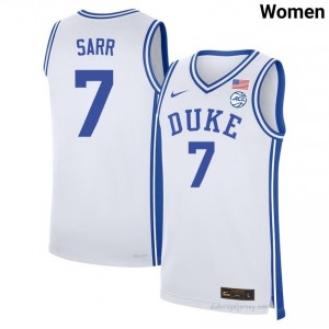 Blue Devils Dame Sarr #7 White Women Basketball Player Jersey | Elite Authentically Stitched 32Wbs747
