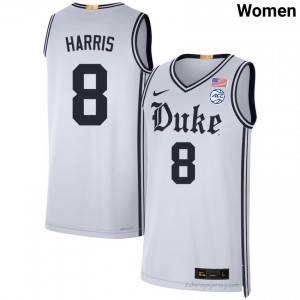 Darren Harris Duke Blue Devils Women #8 White Team Basketball College Jersey | Classic Premium Stitched 500b435g