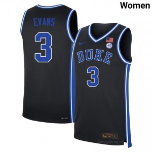 #3 Isaiah Evans Duke Women Black Basketball Player Jersey | Pro-Grade Stitched 67ajpn80