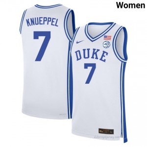 Blue Devils Kon Knueppel #7 White Women Basketball NCAA Jersey | Elite Authentically Stitched 22B4k303