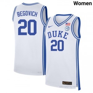 Blue Devils Neal Begovich #20 White Women Basketball Player Jersey | Elite Authentically Stitched 36iA0522