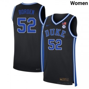 #52 Stanley Borden Duke Women Black Basketball High School Jersey | Pro-Grade Stitched 11TDxKN2