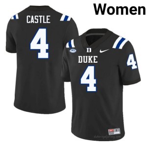 Anderson Castle Black #4 Duke Blue Devils Women NCAA Football Jersey | Durably Stitched 150DkWrL