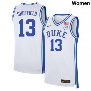 Blue Devils Cameron Sheffield #13 White Women Basketball University Jersey | Elite Authentically Stitched 256C5Ei6