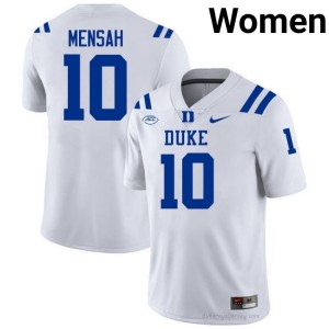 Duke Darian Mensah #10 White Women Football Player Jersey | Elite Authentically Stitched 95Bkj7o1
