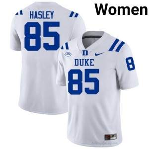 #85 Jeremiah Hasley Duke Women White Football University Jersey | Pro-Grade Stitched 94Hso3V4