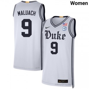 Khaman Maluach Duke Blue Devils Women #9 White Team Basketball College Jersey | Classic Premium Stitched 635822kC