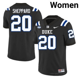 Duke Blue Devils Nate Sheppard #20 Black Women Football NCAA Jersey | Elite Authentically Stitched 92Y343CV