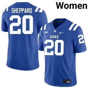 Nate Sheppard Royal #20 Blue Devils Women High School Football Jersey | Durably Stitched 1085q116