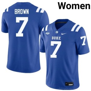 #7 Que'Sean Brown Blue Devils Women Royal Football Player Jersey | Pro-Grade Stitched 11fOC806