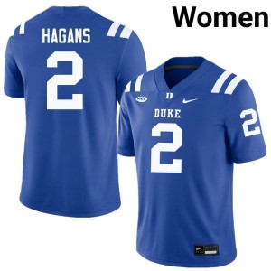 #2 Sahmir Hagans Duke Women White Football College Jersey | Pro-Grade Stitched 458P651C