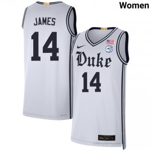 Sion James Duke Blue Devils Women #14 White Team Basketball NCAA Jersey | Classic Premium Stitched 5255JIv2
