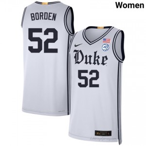 Stanley Borden Duke Blue Devils Women #52 White Team Basketball College Jersey | Classic Premium Stitched 54c15KG7