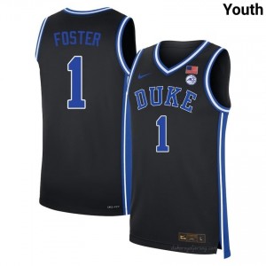 #1 Caleb Foster Blue Devils Youth Black Basketball High School Jersey | Pro-Grade Stitched 5951476t