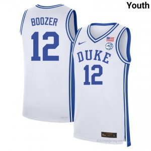 Duke Blue Devils Cameron Boozer #12 White Youth Basketball NCAA Jersey | Elite Authentically Stitched 660kgUn5