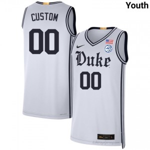 Custom White #00 Blue Devils Team Youth NCAA Basketball Jersey | Durably Stitched 31HfPW78