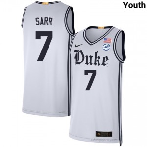 Dame Sarr White #7 Blue Devils Team Youth High School Basketball Jersey | Durably Stitched 95t5247u