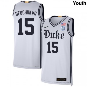 Ifeanyi Ufochukwu White #15 Blue Devils Team Youth Player Basketball Jersey | Durably Stitched 81W5565H