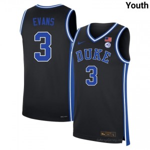 #3 Isaiah Evans Blue Devils Youth Black Basketball NCAA Jersey | Pro-Grade Stitched 56eO2WR4