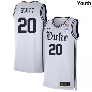 Jack Scott White #20 Blue Devils Team Youth NCAA Basketball Jersey | Durably Stitched 42S7xIM6