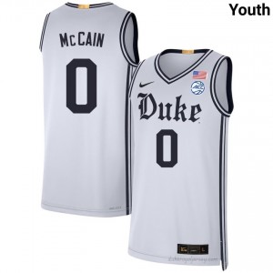 Jared McCain White #0 Blue Devils Team Youth High School Basketball Jersey | Durably Stitched 29o54s42