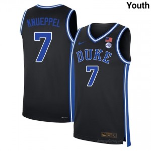 #7 Kon Knueppel Blue Devils Youth Black Basketball University Jersey | Pro-Grade Stitched 284F5877